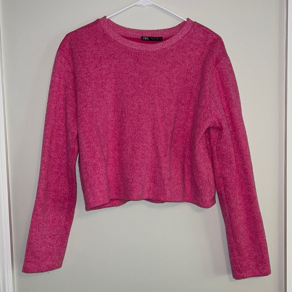 Zara pink cropped sweater